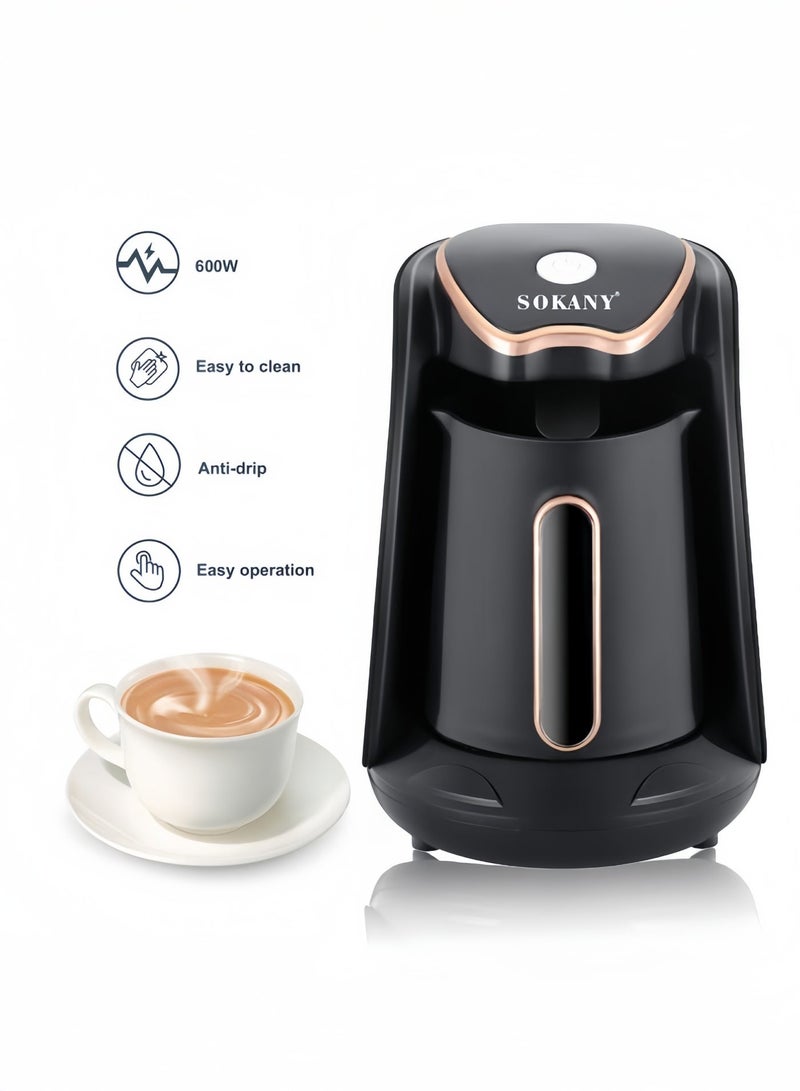 سوكاني ماكينة تحضير القهوة التركية بسعة 250 مل باللون الأسود والرمادي - Image 3